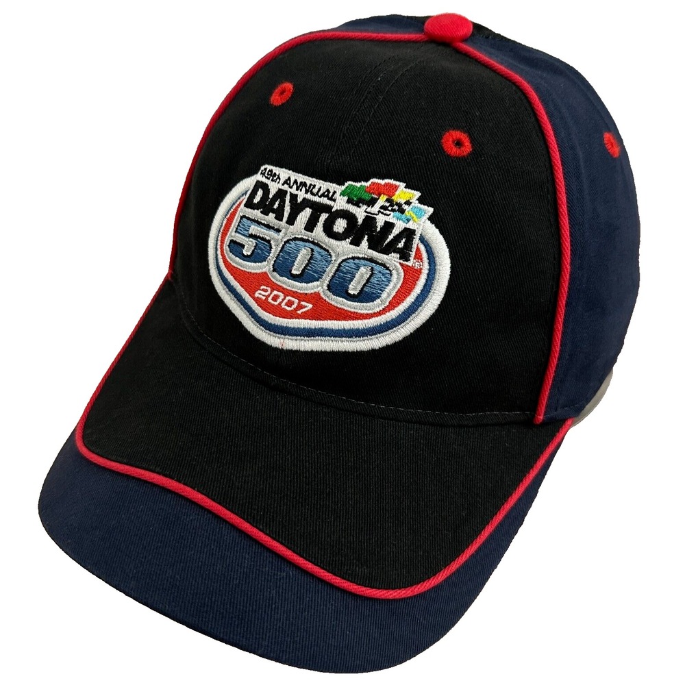 Lee Sports NASCAR Hat Daytona 500 49th Annual 2007 Blue Black Adjustable Cap